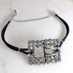 Vintage Pendant Buckle Bracelet, Rhinestones, Vintage Style Watchband